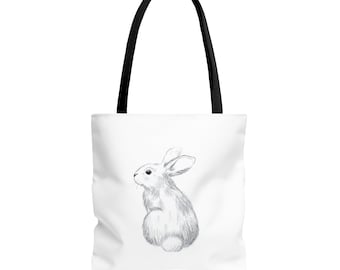 Lindo bolso de mano de conejo conejito, lindo bolso de mano de conejo artístico, bolso de conejito minimalista simple, bolso de mano de boceto de conejo dibujado a mano, lindo bolso de mano de animales
