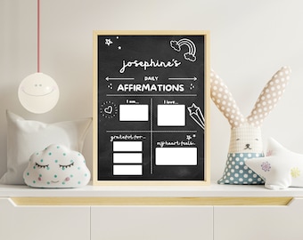 Afirmaciones diarias Descarga digital Decoración de arte de pared imprimible reutilizable