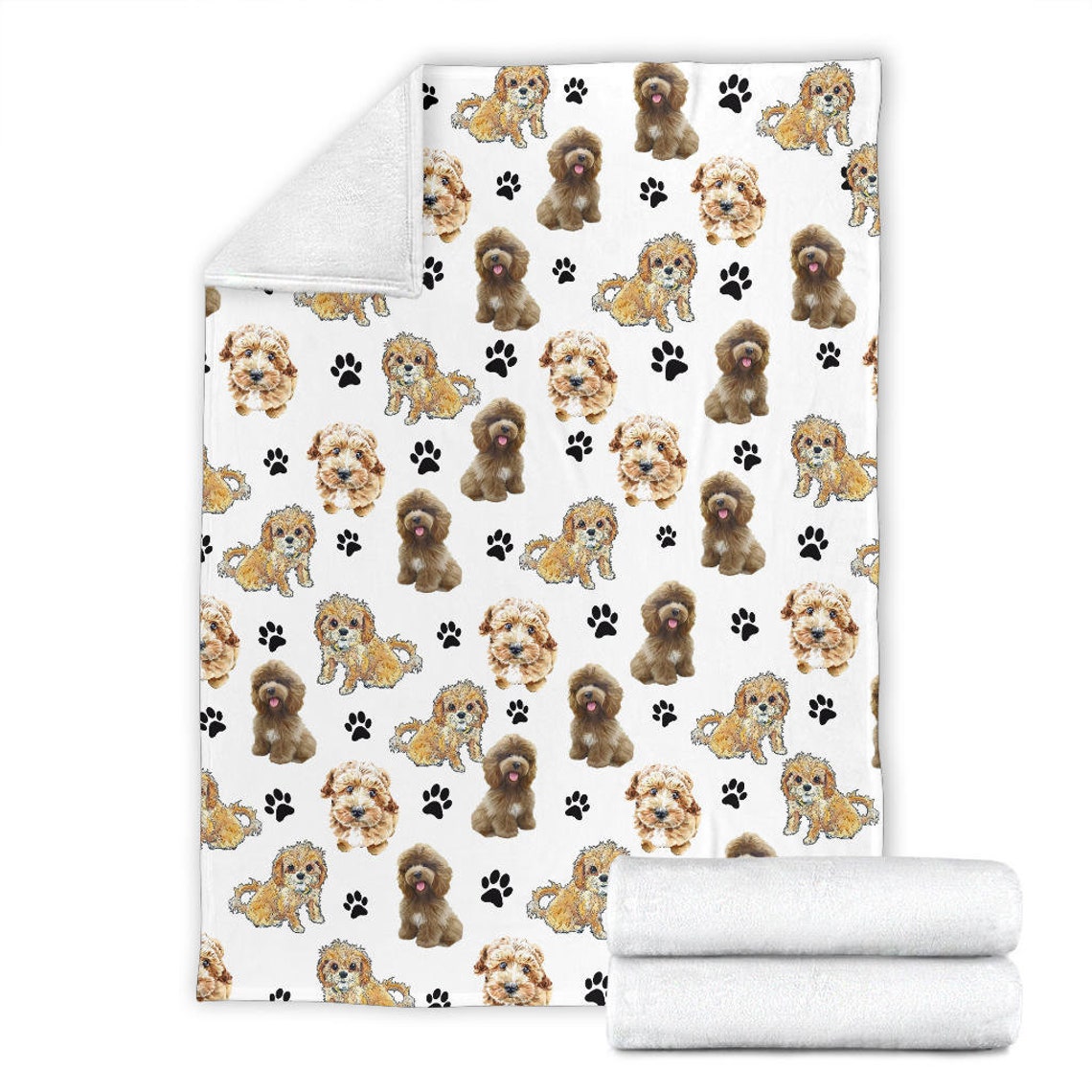 Cockapoo Paw Blanket / Cockapoo Fleece Blanket / Cockapoo Etsy