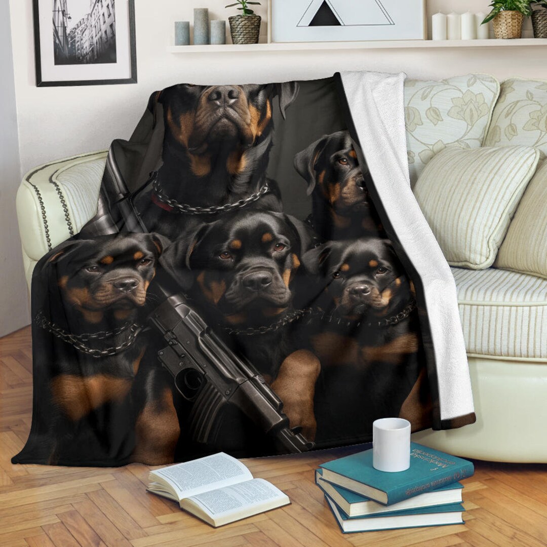 Rottweiler Family Blanket Rottweiler Blanket Rottweiler Etsy