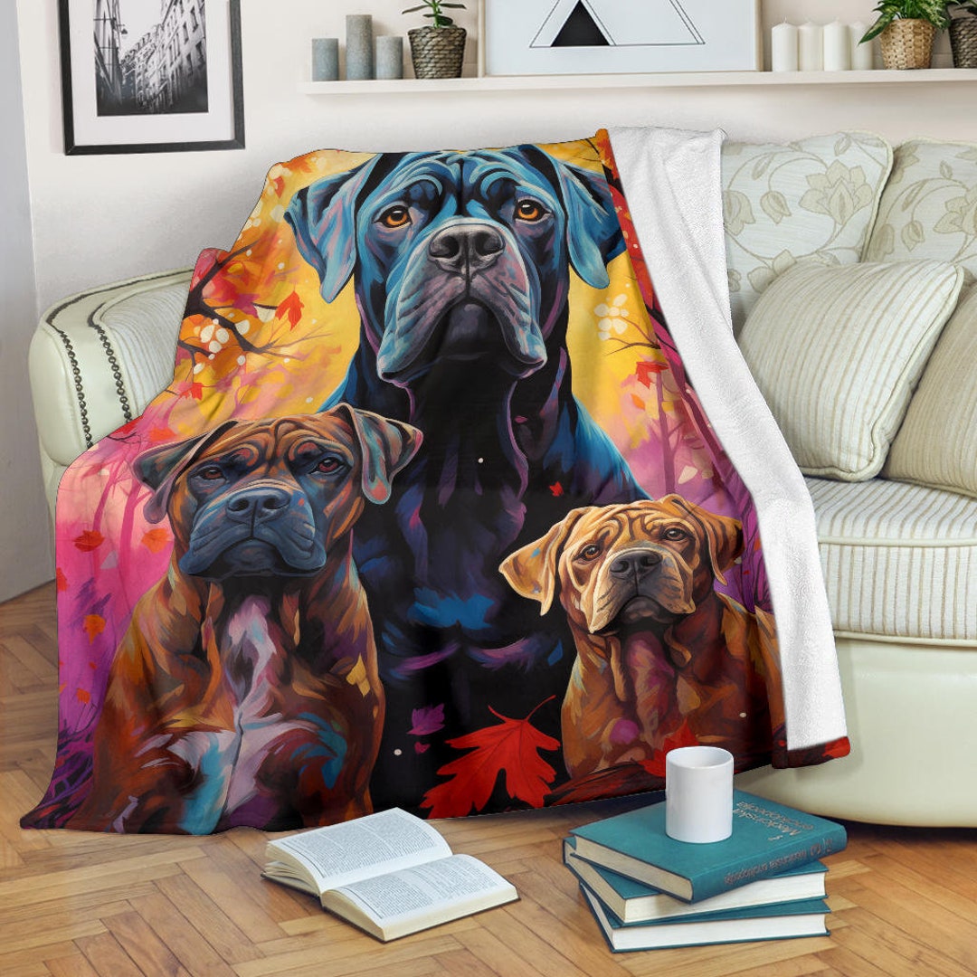 Cane Corso Blanket, Trippy Psychedelics Cane Corso Fleece Blanket, Cane