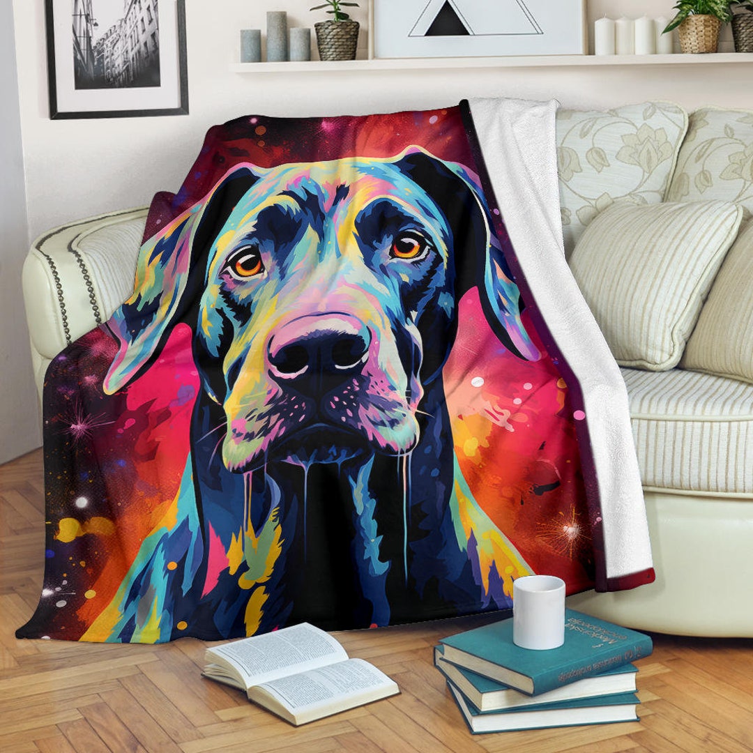 Trippy Psychedelics Great Dane Blanket Great Dane Fleece Etsy