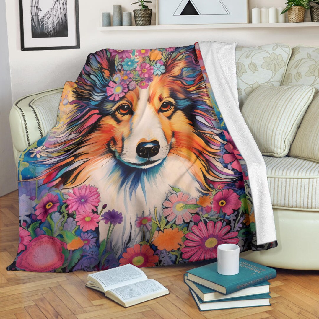 Shetland Sheepdog Blanket, Shetland Sheepdog Fleece Blanket, Shetland
