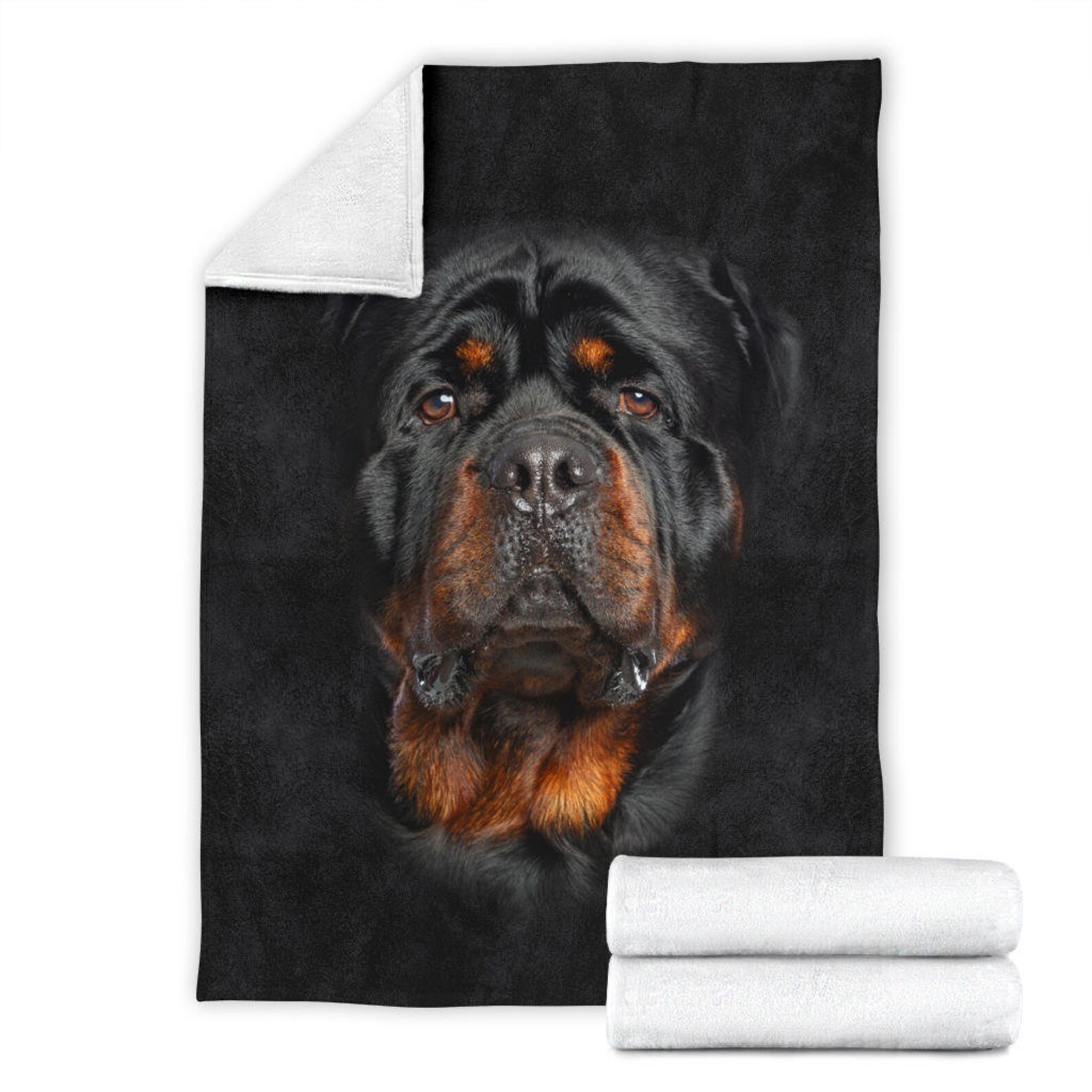 Rottweiler Face Hair Blanket / Rottweiler Blanket / Rottweiler Fleece