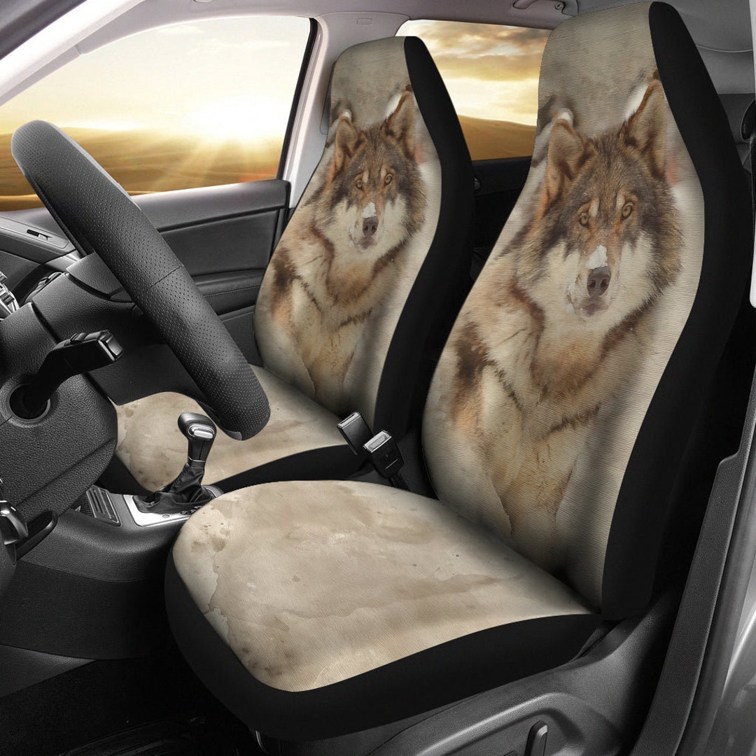 Wolf in Snow Car Seat Covers / Wolf Seat Covers for Car / Wolf Etsy