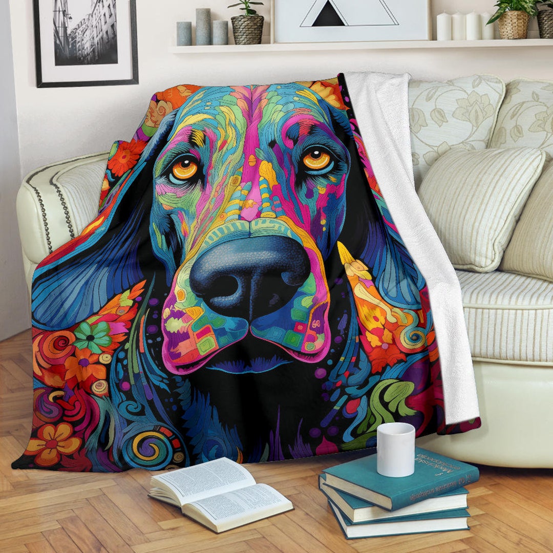 Trippy Psychedelics Great Dane Blanket, Great Dane Fleece Blanket