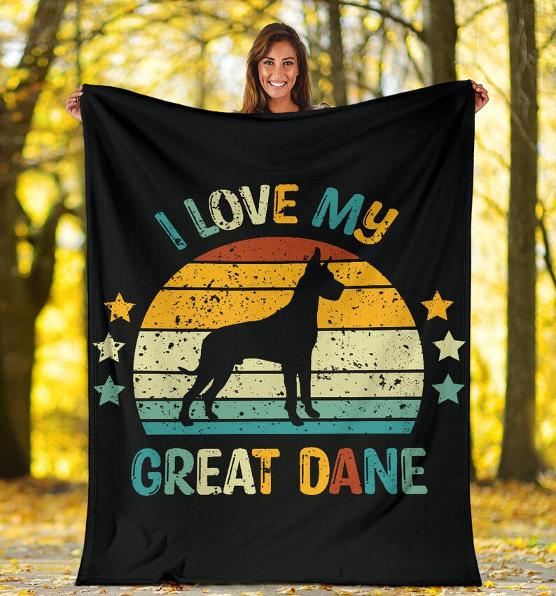 Great Dane Blanket Great Dane Retro Blanket Great Dane Throw Etsy