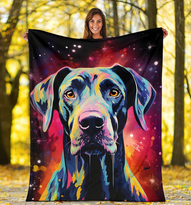 Trippy Psychedelics Great Dane Blanket Great Dane Fleece Etsy