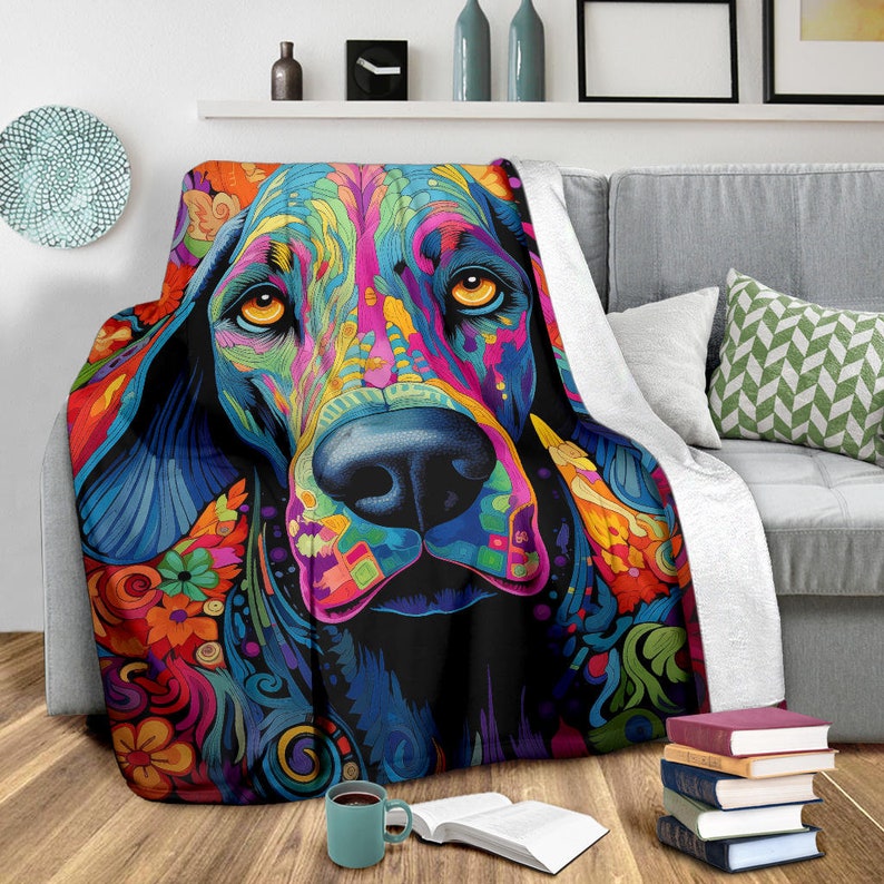Trippy Psychedelics Great Dane Blanket, Great Dane Fleece Blanket