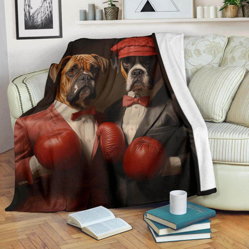 Boxer Family Blanket Boxer Fleece Blanket Boxer Dog Gifts Etsy