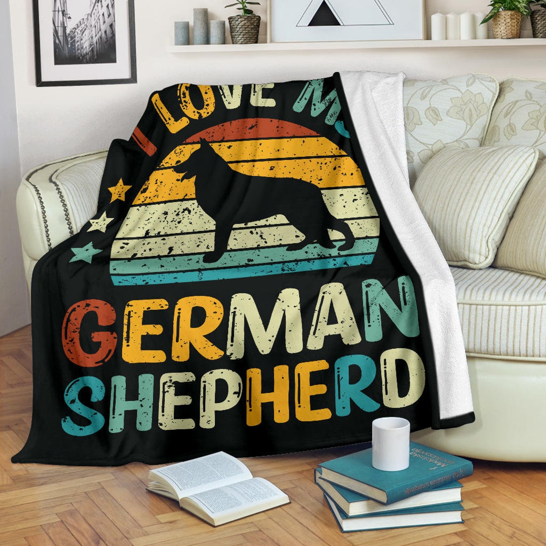 German Shepherd Blanket German Shepherd Retro Blanket German Etsy