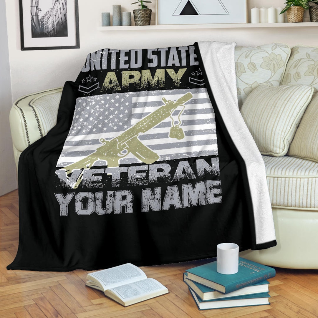 USA Army Veteran Blanket Etsy