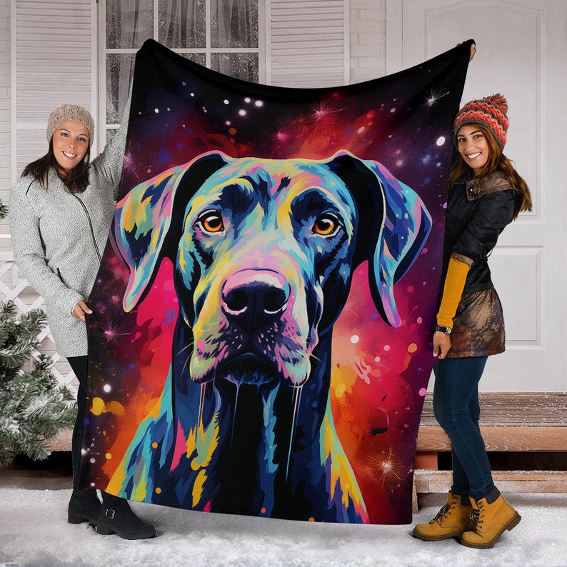 Trippy Psychedelics Great Dane Blanket Great Dane Fleece Etsy