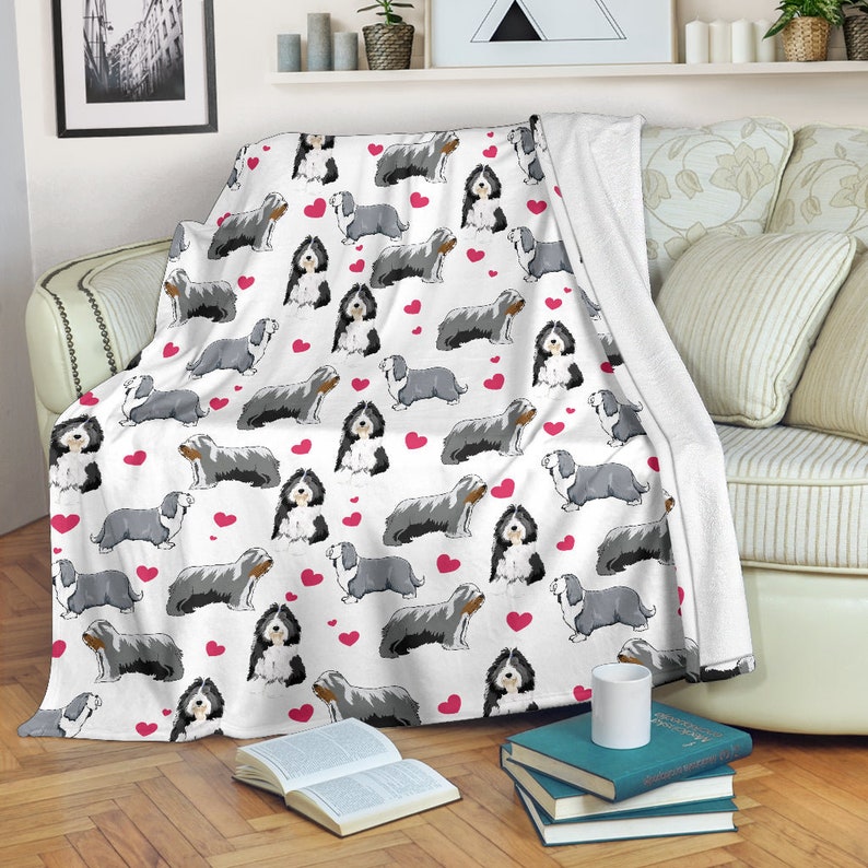 Bearded Collie Heart Blanket Etsy