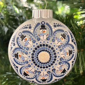 3&quot; wunderliche Schneemänner Punktbemalte Verzierung