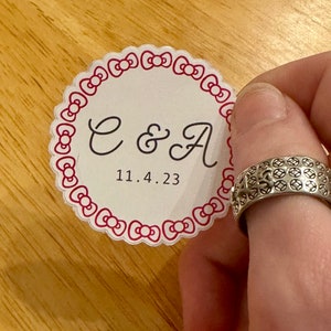HK Bow Inspired Wedding Date Stickers