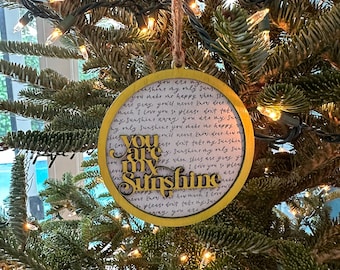 Christmas Ornament You are My Sunshine