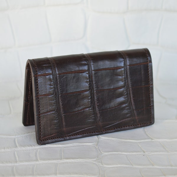 Genuine Wild Caught Alligator Leather Card Case