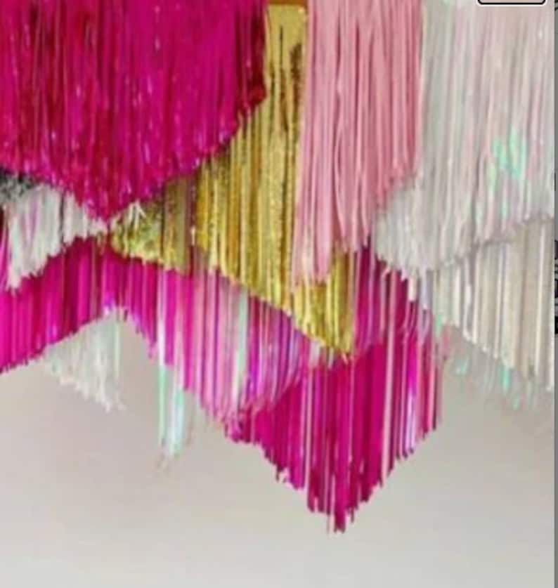 Ceiling Fringe Shiny Fringe Party Decor Wedding Ceiling Etsy