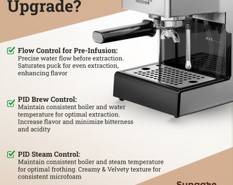  Sungaze Coffee Gaggia Classic Evo Pro PID Upgrade Kit, Pull  $2000-$3000 Quality Shots with your Gaggia, Pro-Level Espresso Upgrade Kit  (Extras + Brew, Steam, & Flow): Home & Kitchen