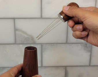 Outil de technique de distribution Weiss en bois fait à la main (WDT) – Pour un expresso constant – Durable et facile à utiliser – Usage domestique et professionnel