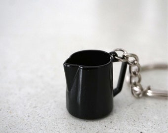 Frothing Pitcher Keychain - Cute and Functional Miniature Replica of Essential Espresso Tool for Coffee Lovers and Baristas