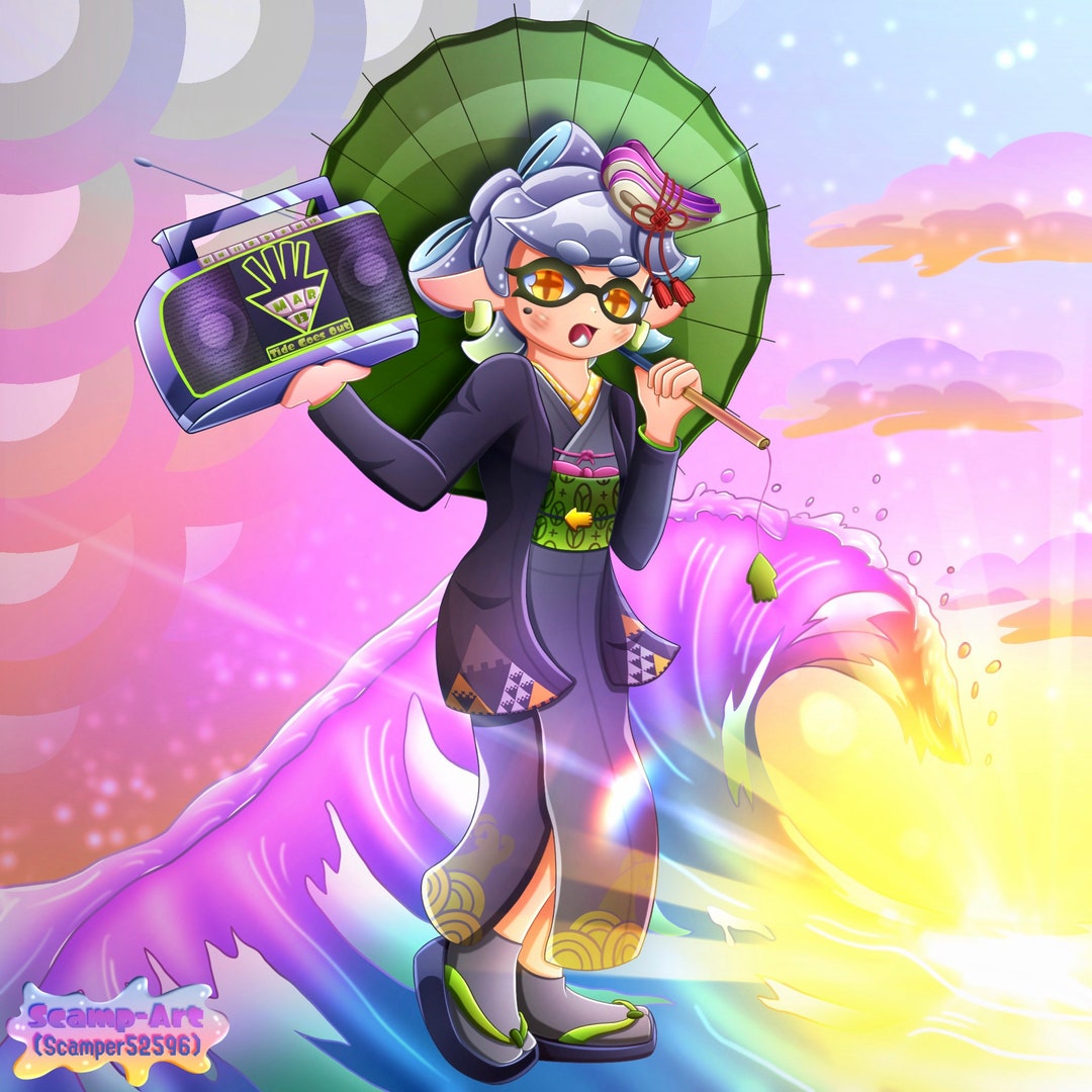 Kimono Marie Marie Splatoon Nintendo Art Digital Art Canvas Prints Metal Prints Video Game Wall 