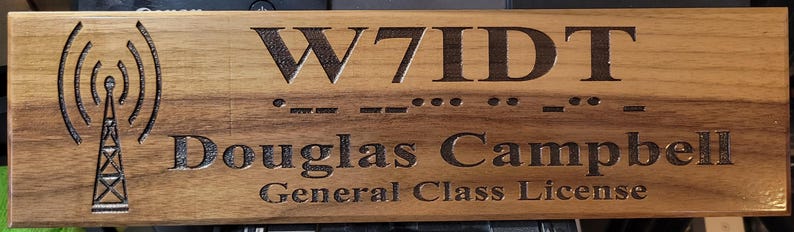 Walnut & Cherry Amateur Radio Call Sign Plaques - NOW Includes Free ...