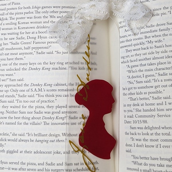 Jane Austen silhouette acrylic bookmark