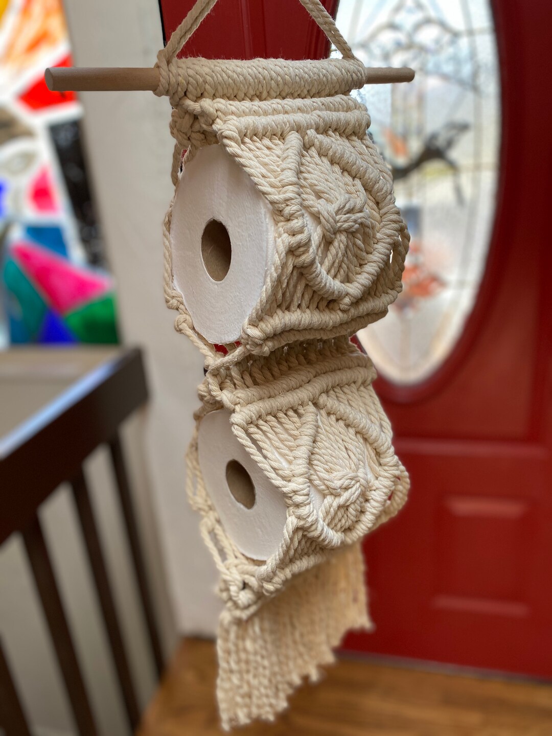 Custom Macrame Toilet Paper Holder Etsy