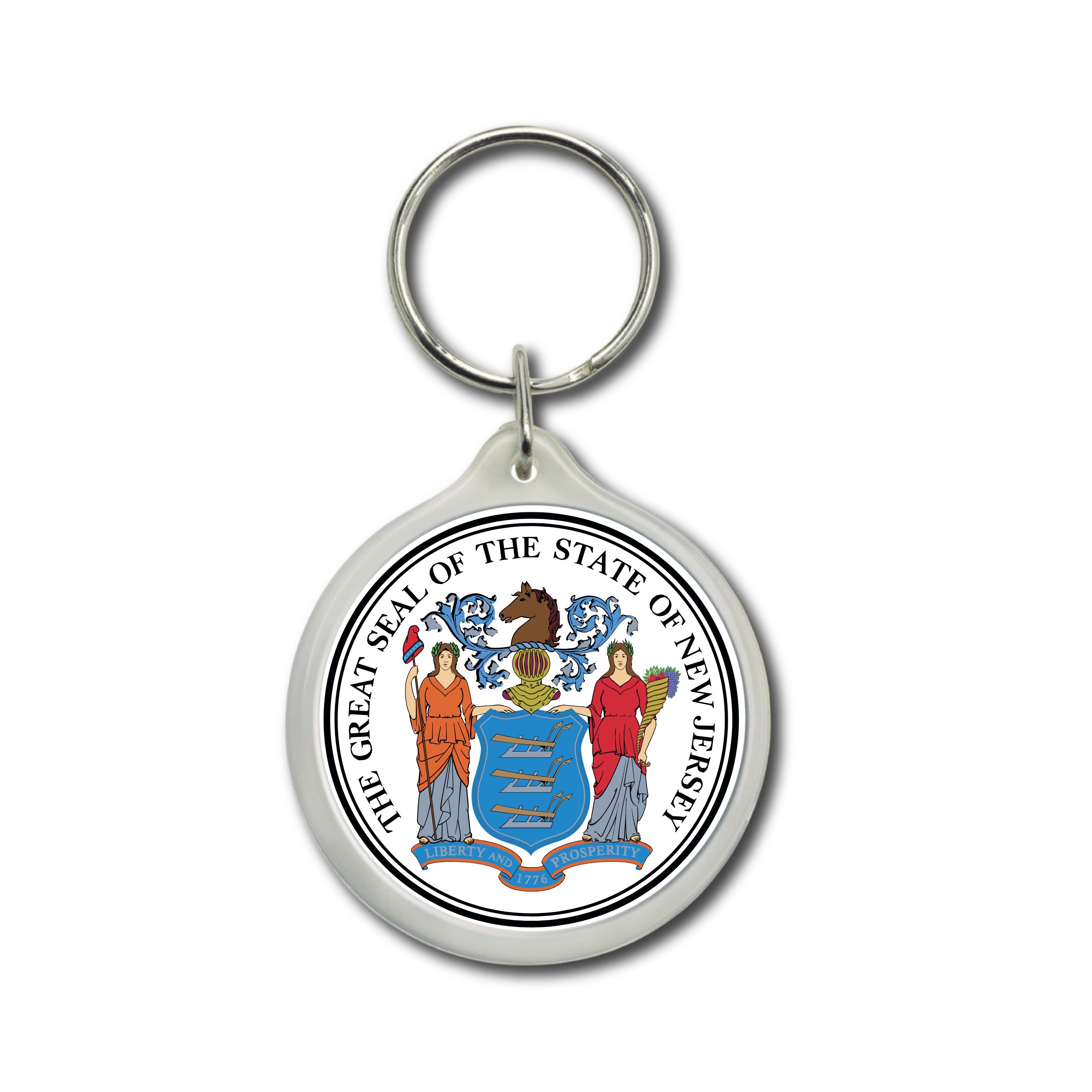 New Jersey Keychain, State Seal, New Jersey Seal, Seal Emblem Keychain