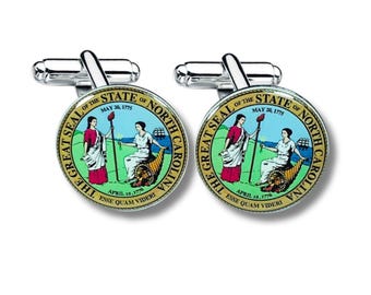 Cufflinks - State Seal North Carolina - USA