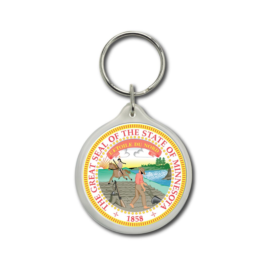 Minnesota Keychain, State Seal, Minnesota Seal, Seal Emblem Keychain