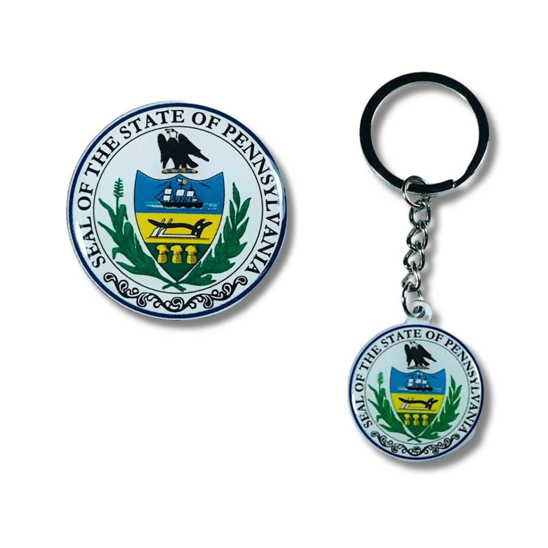 Pennsylvania Seal, Enamel Pin, Seal Keychain, Adorable Collections