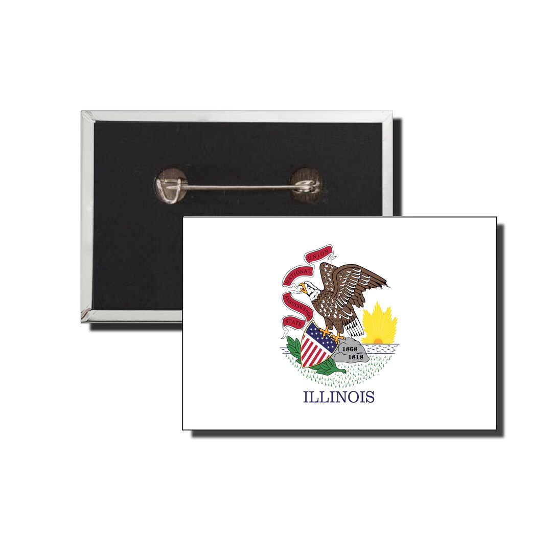Illinois Flag Button Worldwidesouvenirs Flag Button USA Etsy