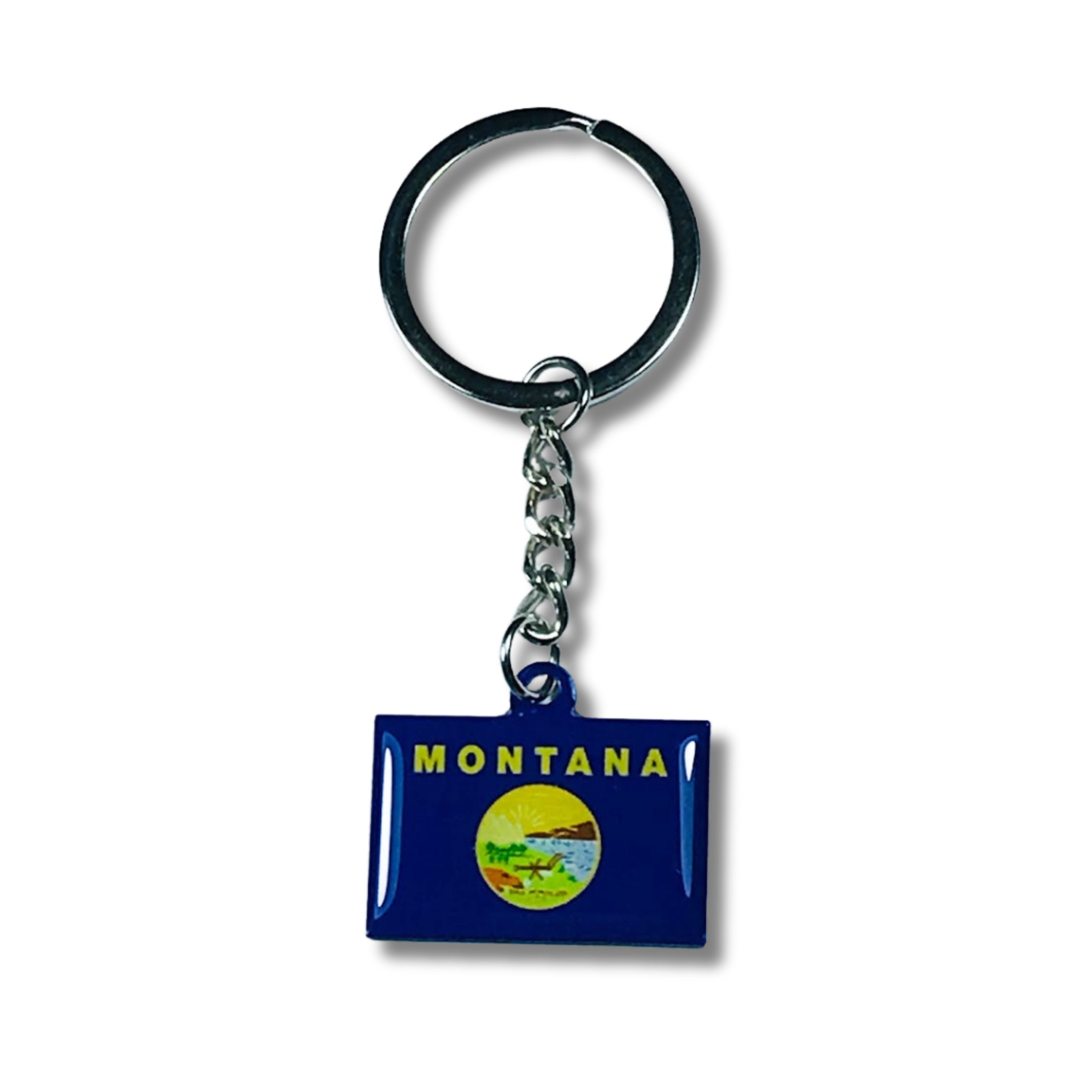 Montana Keychain, State Flag, Montana Flag, Flag Emblem Keychain