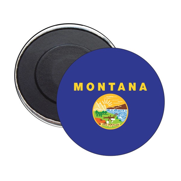 Montana Flag, Flag Magnet, Worldwide Souvenirs, Magnet, USA Magnet, Montana Emblem Magnet, Limited Edition, Montana Magnet