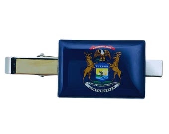 Tie Clip - State Flag Michigan - Usa