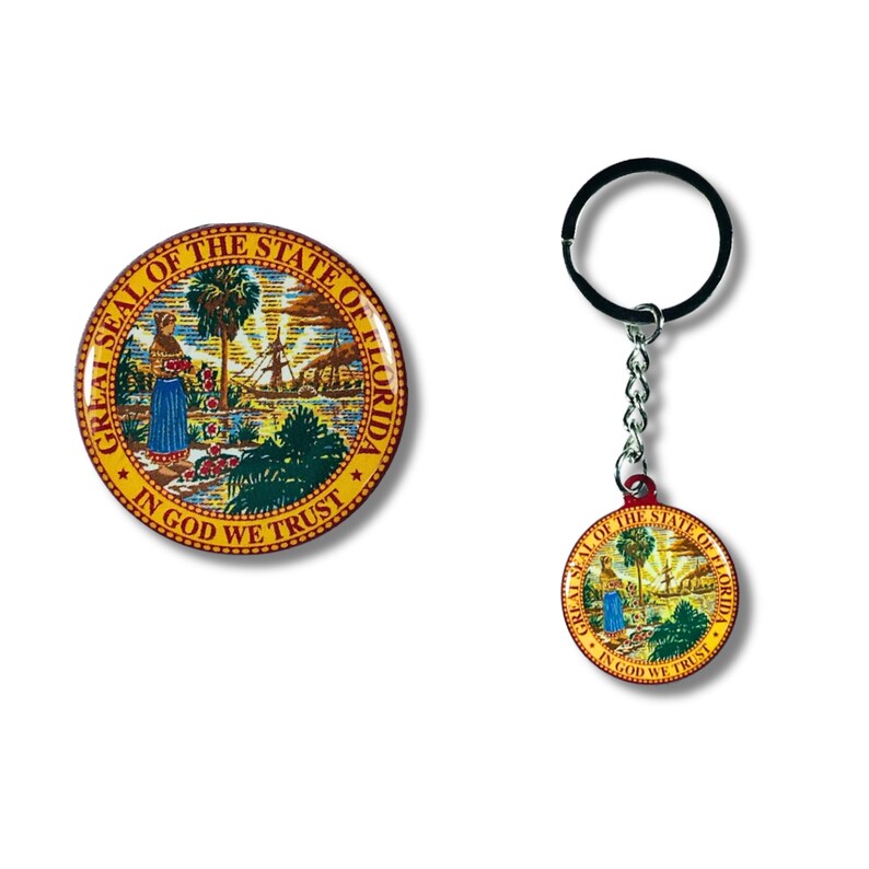 Florida Seal, Enamel Pin, Seal Keychain, Adorable Collections State