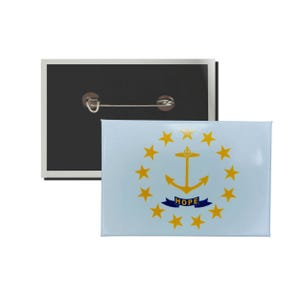Horizontal Button - State Flag Rhode Island - USA