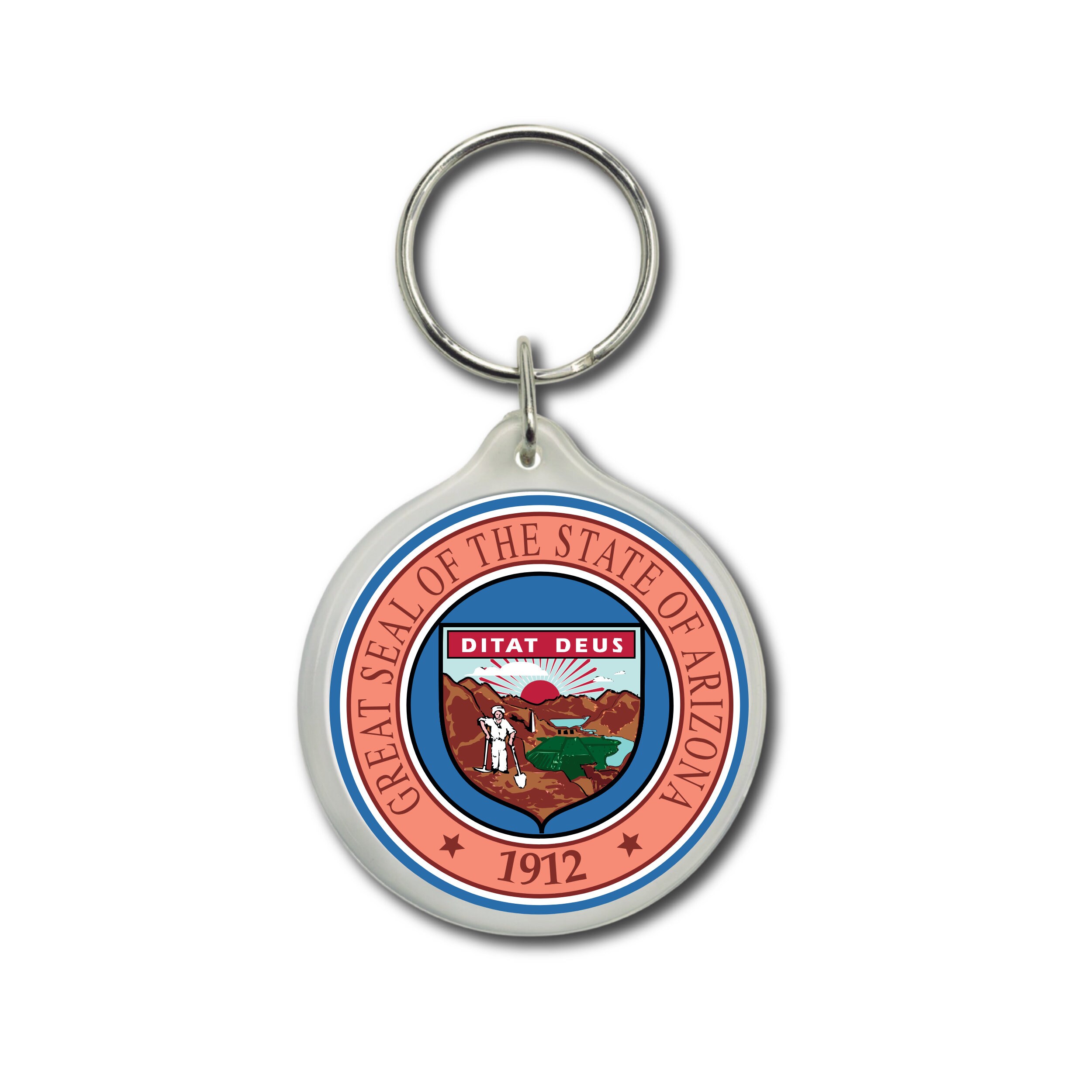 Arizona Keychain, State Seal, Arizona Seal, Seal Emblem Keychain