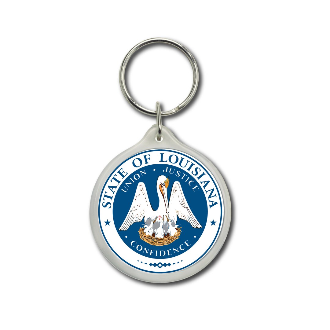 Louisiana Keychain, State Seal, Louisiana Seal, Seal Emblem Keychain
