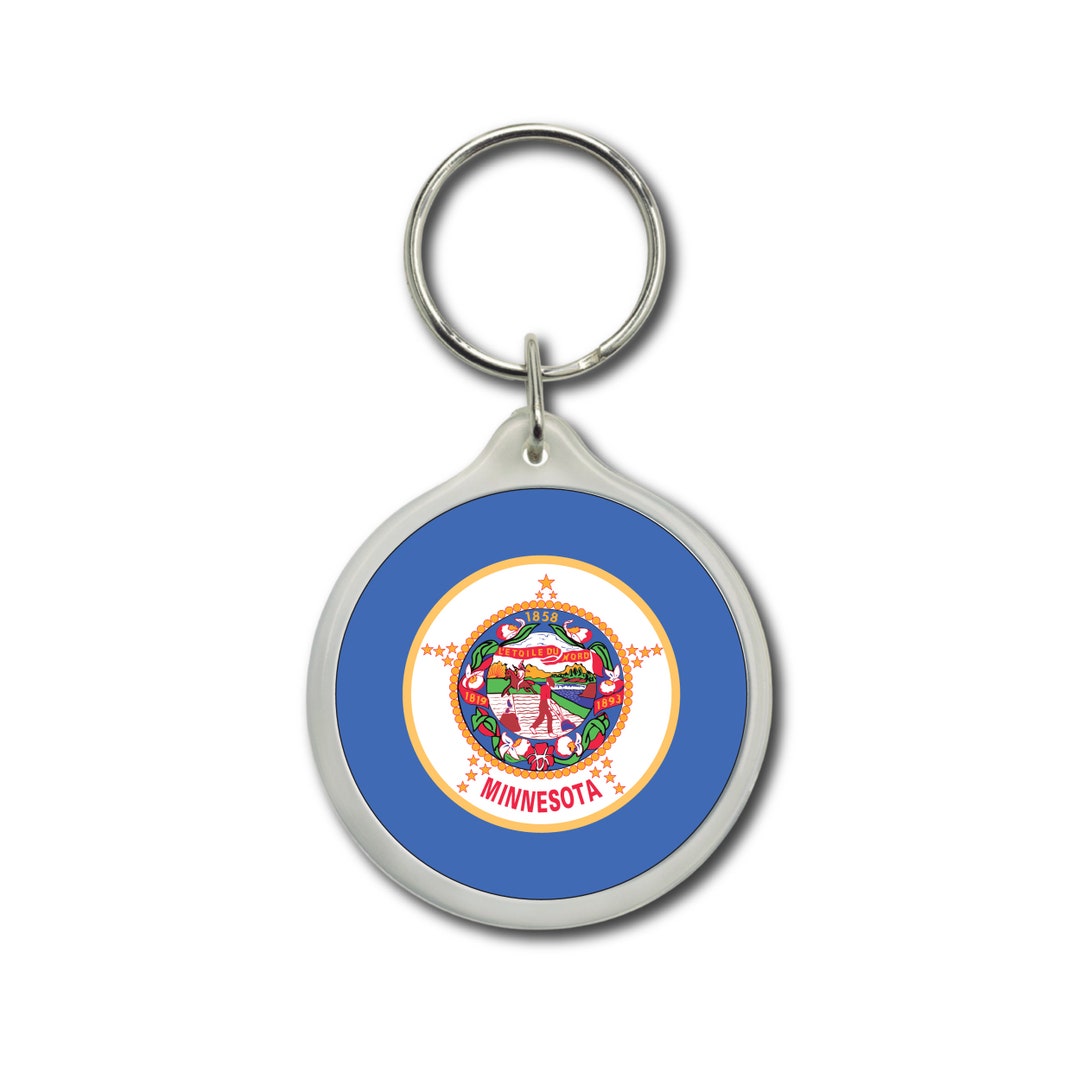 Minnesota Keychain State Flag Minnesota Flag Flag Emblem Etsy