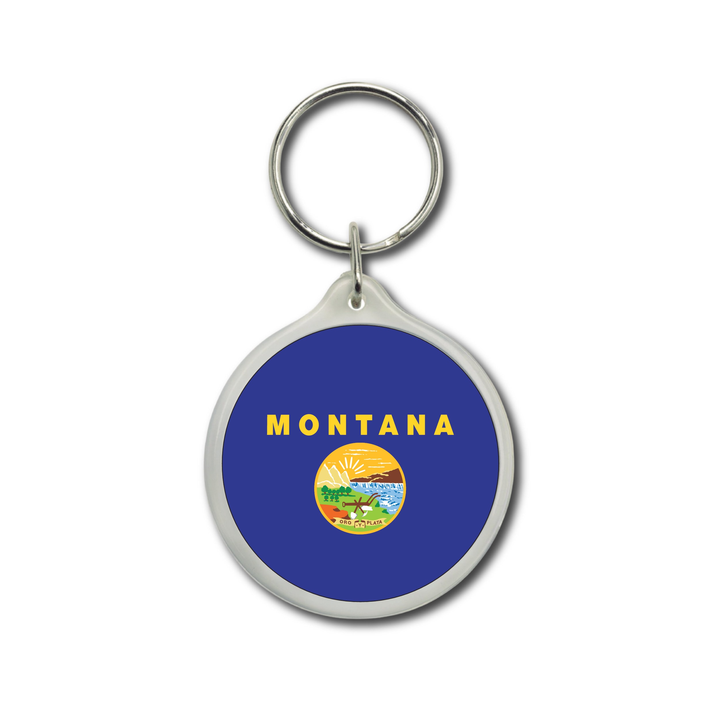 Montana Keychain, State Flag, Montana Flag, Flag Emblem Keychain