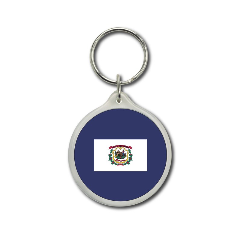 West Virginia Keychain, State Flag, West Virginia Flag, Flag Emblem