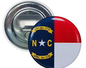 Bottle Opener-Magnet - State Flag North Carolina - USA