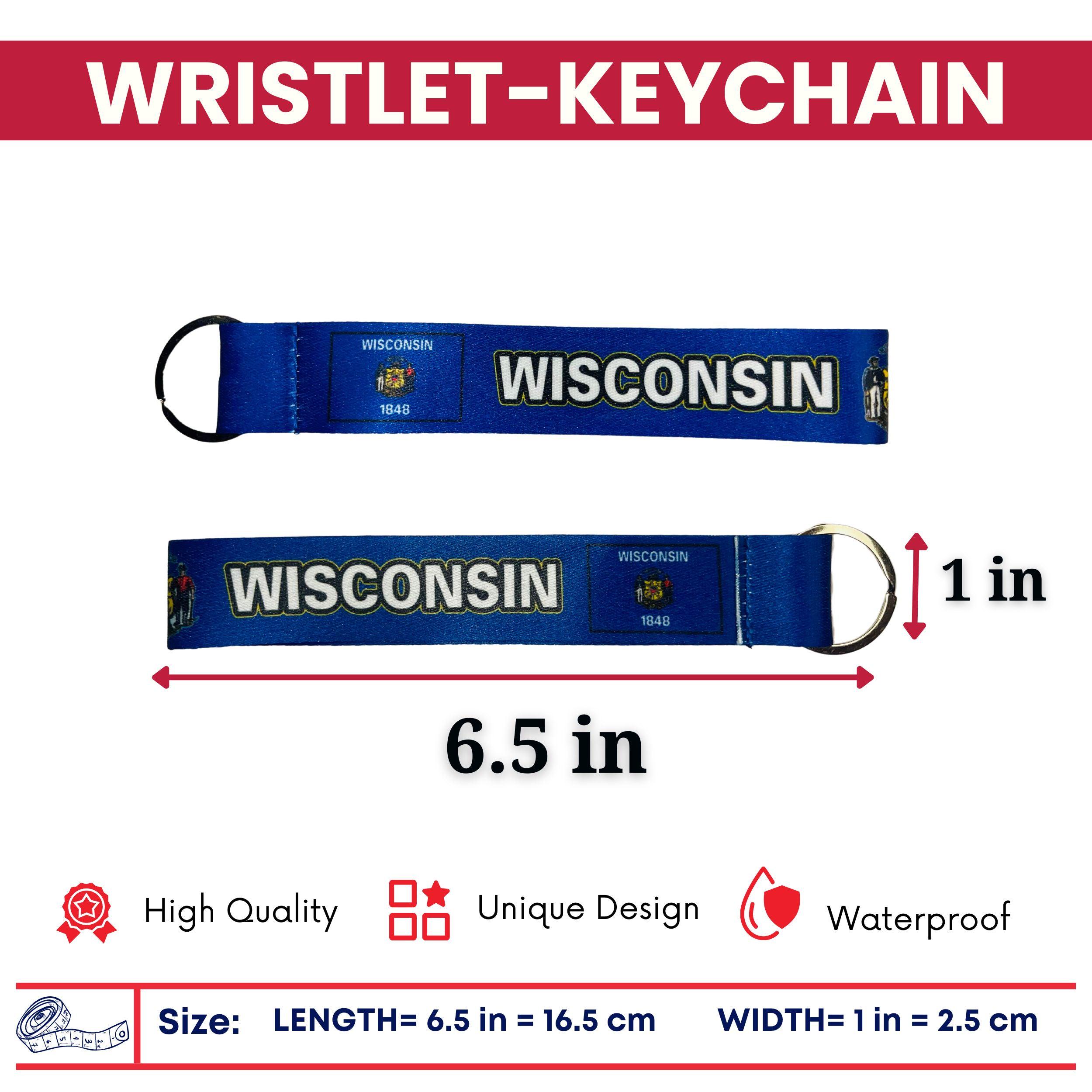 Wristlet Keychain - State Flag Wisconsin - USA - K103 - Etsy