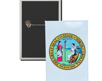 Vertical Button - State Seal North Carolina - USA