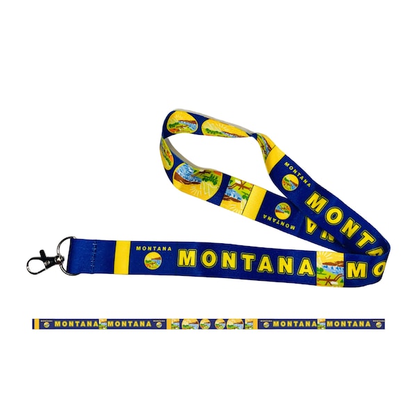 Montana Lanyard, State flag, WorldWide Souvenirs, Patriotic Americans and Perfect Gifts, Lanyards. Proudly wear your state lanyard - L082