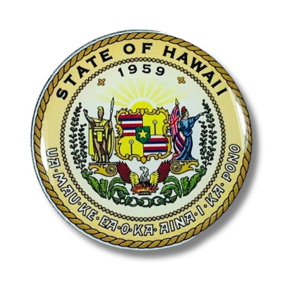 Hawaii seal, State Seal, Hawaii enamel pin, Seal emblem Pin, Hawaii Souvenir, Collectible Pins, USA Patriot Gifts, USA Seal Badge Souvenir